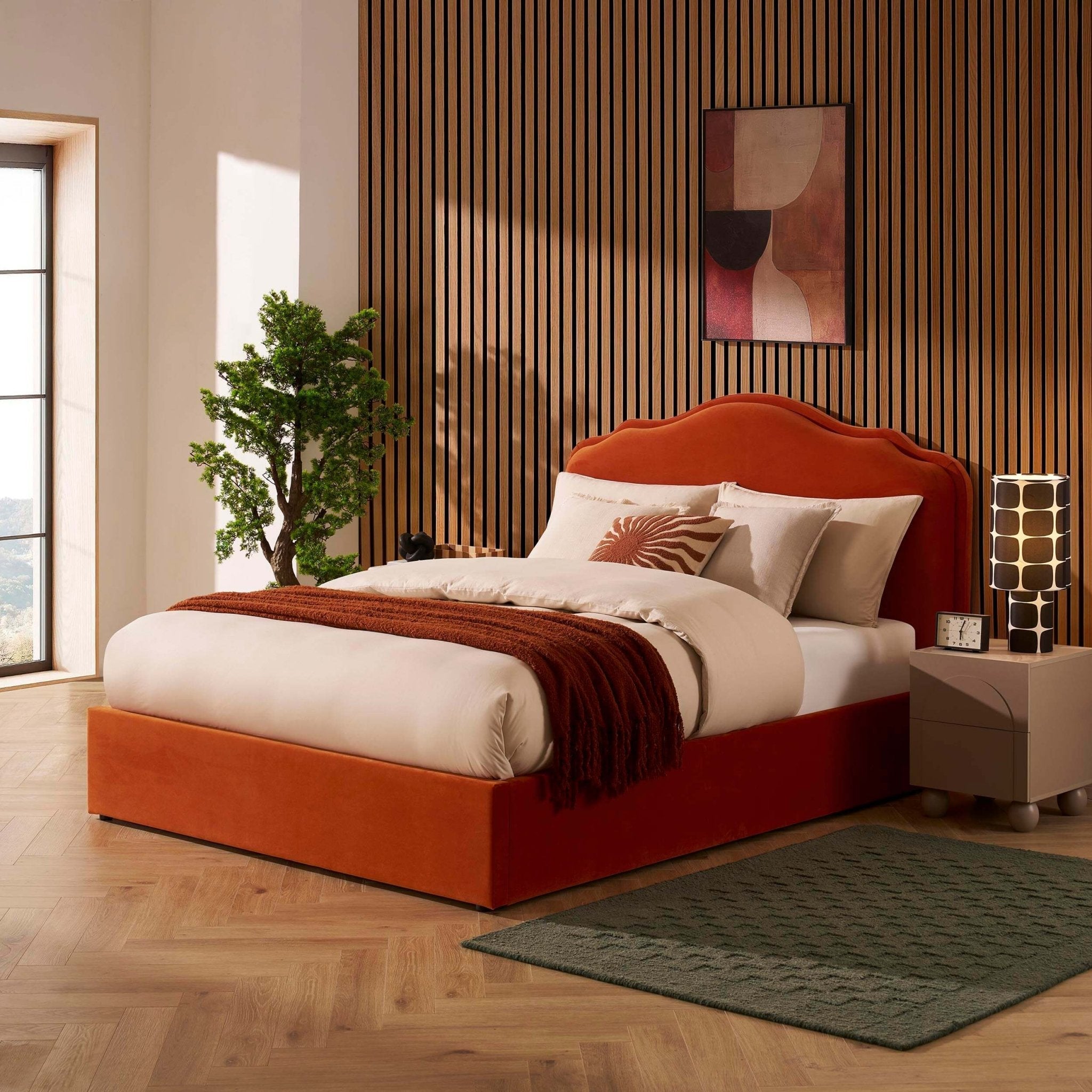 Wiltshire Ottoman Storage Bed - Bright Orange - DUSK