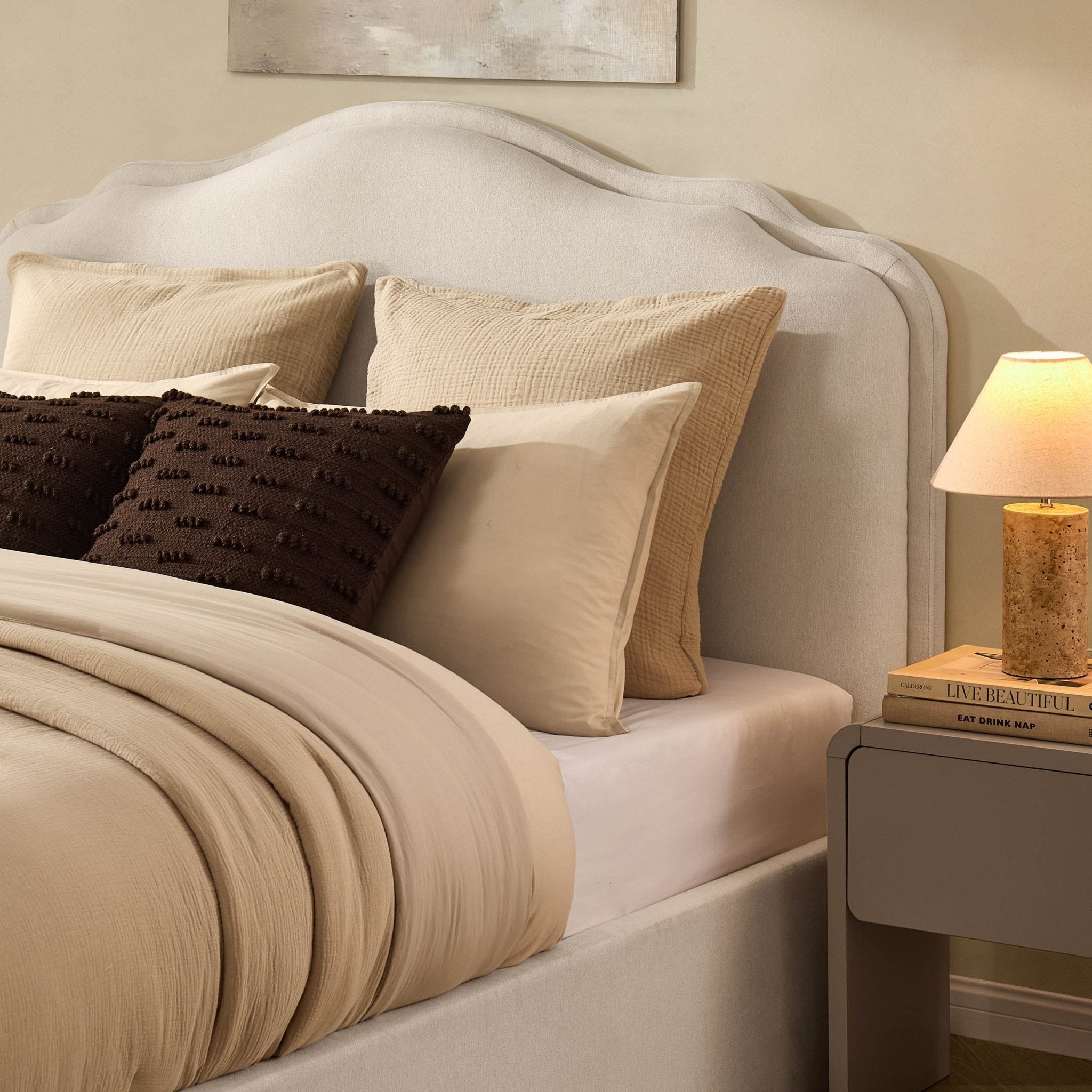 Wiltshire Ottoman Storage Bed - Cream Linen - DUSK