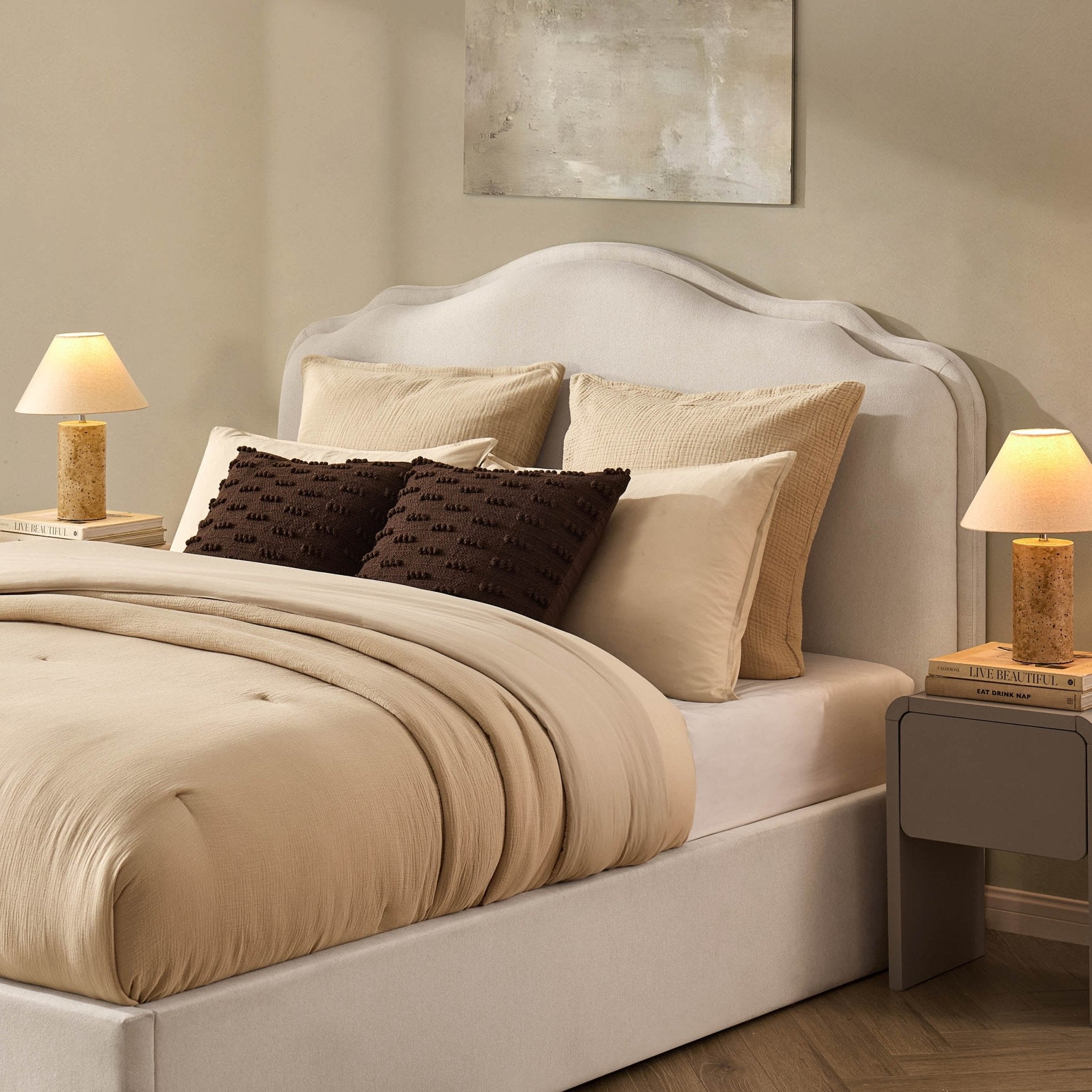 Wiltshire Ottoman Storage Bed - Cream Linen - DUSK