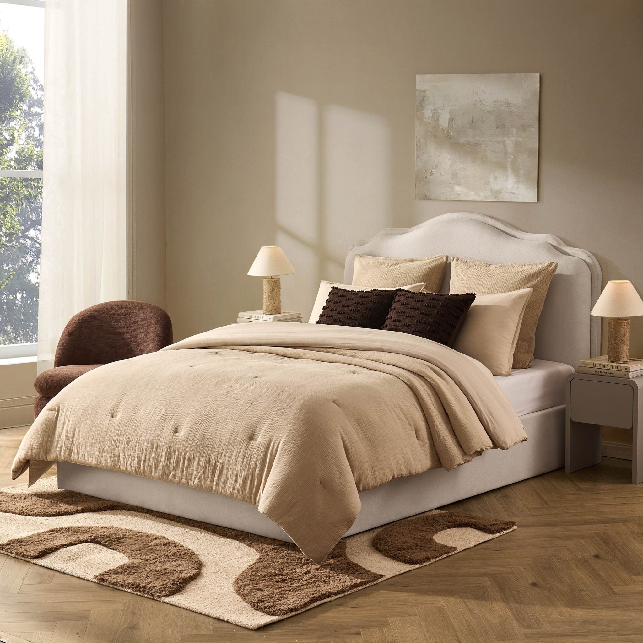 Wiltshire Ottoman Storage Bed - Cream Linen - DUSK