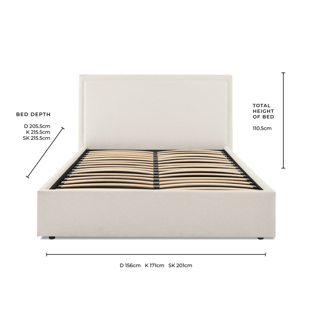 Windsor Ottoman Storage Bed - Black/Natural - DUSK
