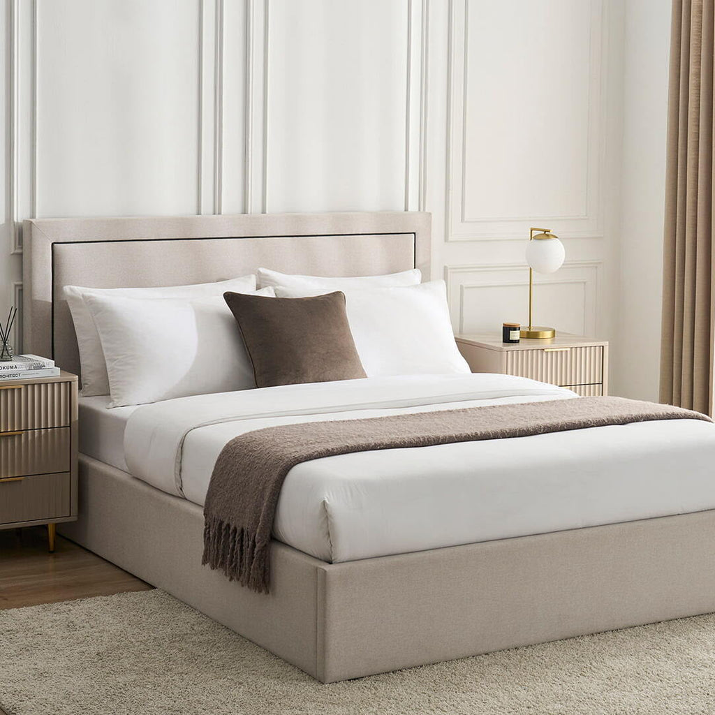 Windsor Ottoman Storage Bed - Natural/Black - DUSK
