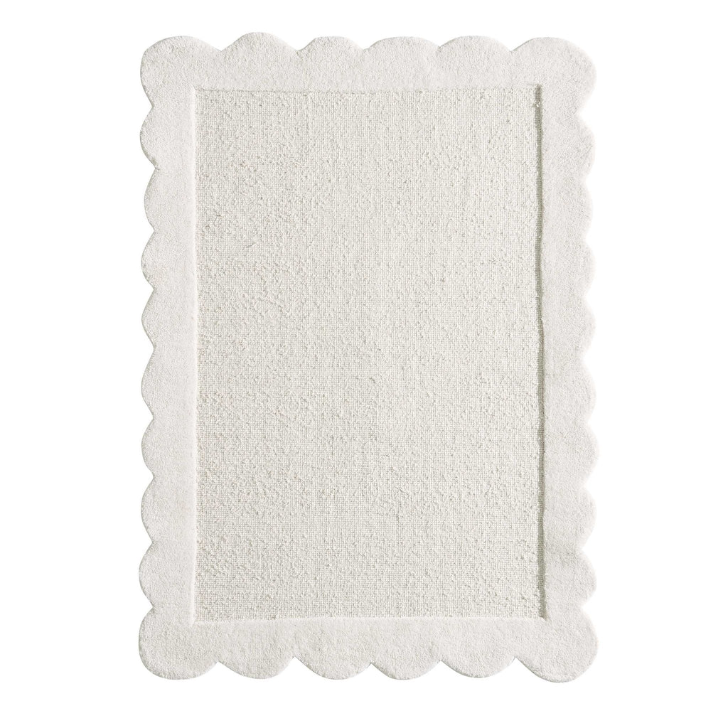 Wool Scallop Edge Rug - Off White - DUSK