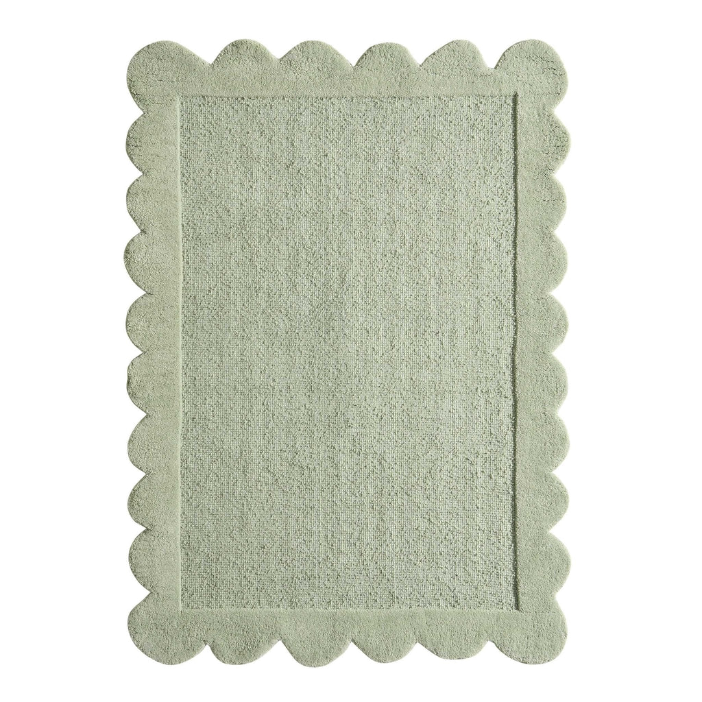 Wool Scallop Edge Rug - Sage - DUSK