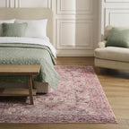 Zahra Persian Style Machine Washable Rug - Rose - DUSK